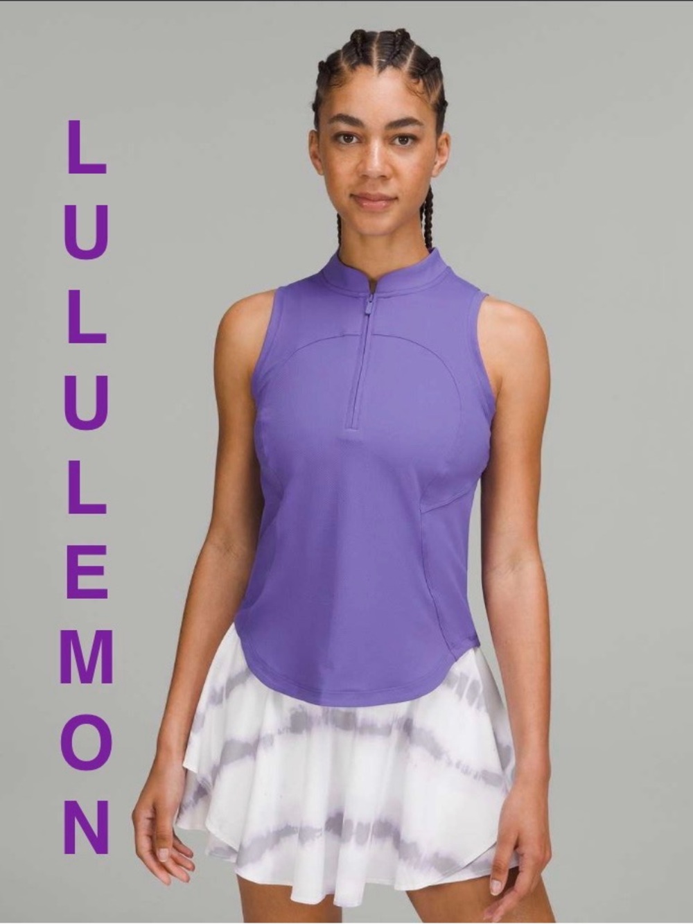 Lululemon | Front Zip Mock-Neck Tank Top - Charged Indigo - Women’s Small